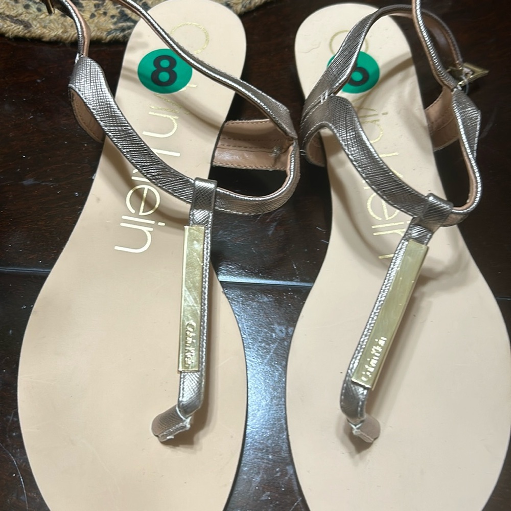 Calvin Klein size 8 silver sandals